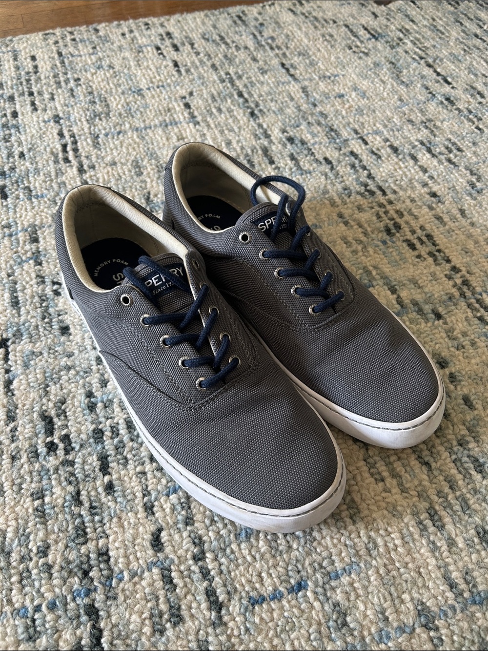 Sperry Men’s Cutter CVA Gray Canvas Lace-Up Sneakers sz 13